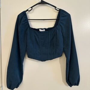 Teal Corset Crop Top